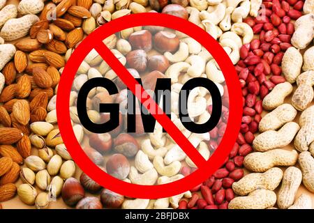 Assortment of tasty nuts without gmo Stock Photo