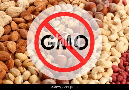 Assortment of tasty nuts without gmo Stock Photo