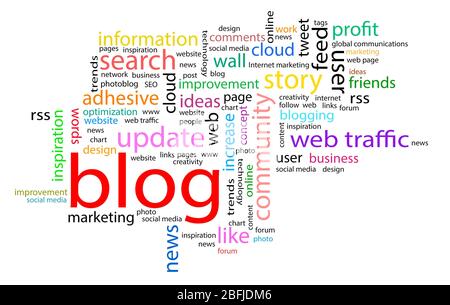 Word cloud. Blog concept Stock Photo