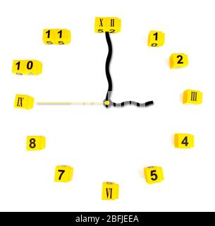 Modern clock isolated on white Stock Photo