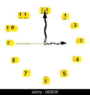 Modern clock isolated on white Stock Photo