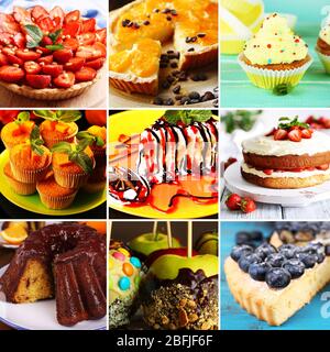 Delicious desserts collage Stock Photo