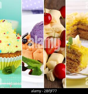 Delicious desserts collage Stock Photo