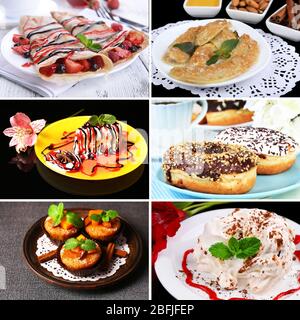 Delicious desserts collage Stock Photo