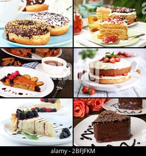 Delicious desserts collage Stock Photo