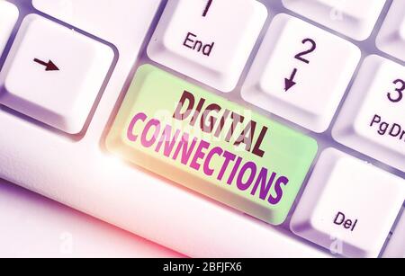 Word writing text Digital Connections. Business photo showcasing the online way to explore and build relationships Stock Photo