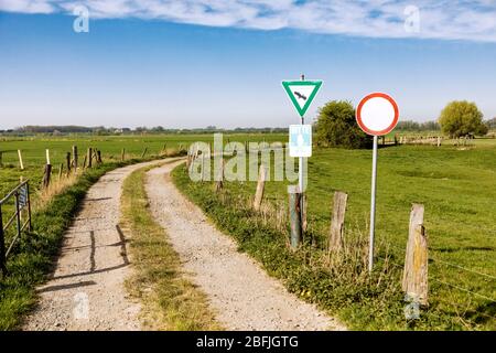 Nature reserve near Rees on the Lower Rhine: Please do not enter Stock Photo