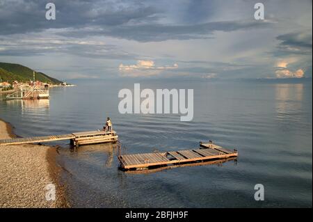 Coast of the Baikal Lake in the Irkutsk District in eastern Siberia - Russia. Stock Photo