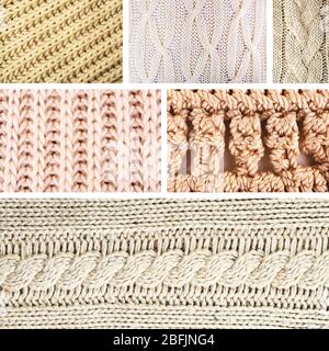 Knitted fabric collage Stock Photo