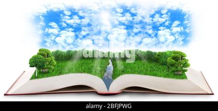 Fantasy tale book isolated on white Stock Photo