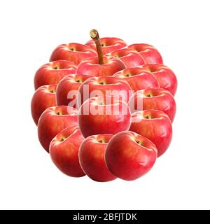 Red apple silhouette isolated on white Stock Photo