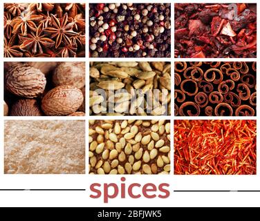 Spices collage Stock Photo