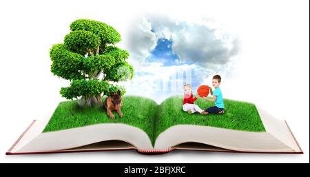 Fantasy tale book isolated on white Stock Photo