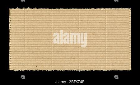 Corrugated Cardboard background texture isolated on black Stock Photo