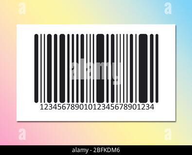 Bar code on color background. Vector image Stock Photo