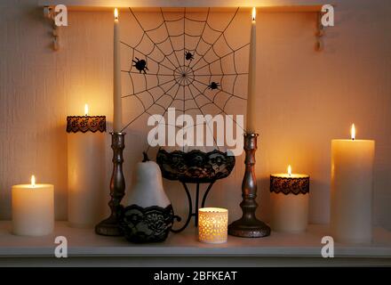 Halloween composition with vector images Stock Photo