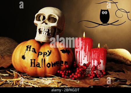 Halloween composition with vector images Stock Photo