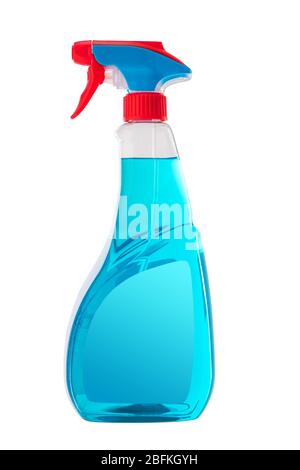 Blue plastic dispenser isolated on white background with clipping path Stock Photo