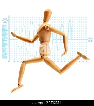 Healthcare and medicine concept. Wooden mannequin Stock Photo