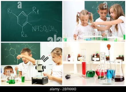 Chemistry lesson in school Stock Photo