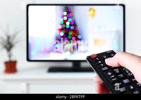 Christmas shows on TV Stock Photo
