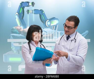 The two doctors in telemedicine concept Stock Photo