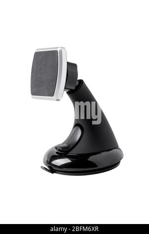 Car magnetic holder with suction cup on glass for cell phone Stock Photo