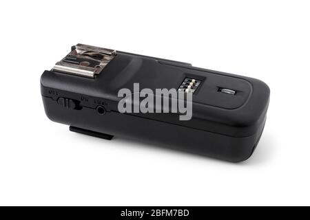 Remote radio synchronizer for flash close-up isolated on white Stock Photo