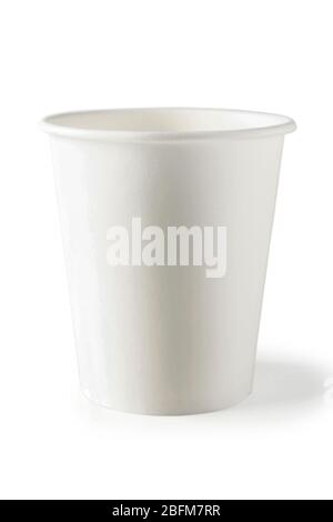 White paper cup for drinks isolated on white Stock Photo