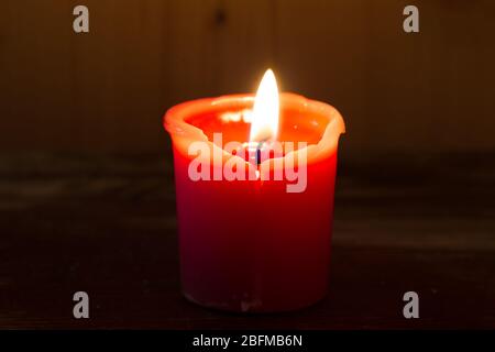 romantic lit candles for love events or spas Stock Photo
