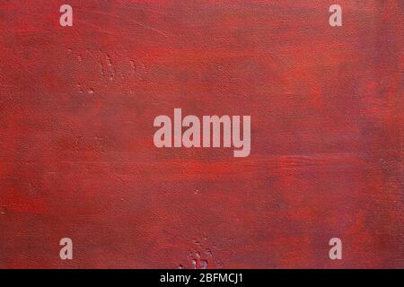 Painted red-brown wooden board.  Top view. Stock Photo