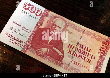 Icelandic kronur currency Stock Photo - Alamy