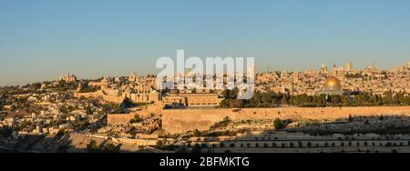 Panoramic view of Jerusalem from the mount of olives in Israel Stock ...