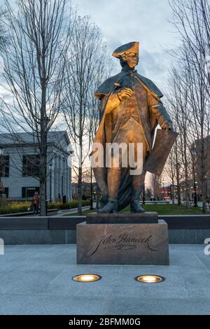 John Hancock Statue in Quincy Massachusetts USA Stock Photo