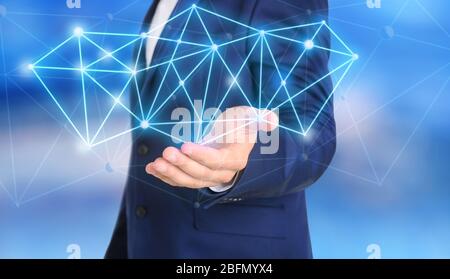 Wireless connection,  futuristic technology concept Stock Photo