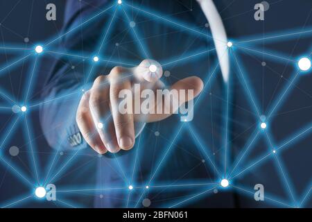 Wireless connection,  futuristic technology concept Stock Photo