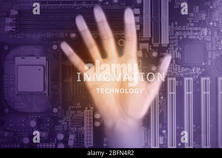 Future technology concept integrates electronics and bio-technologies Stock Photo