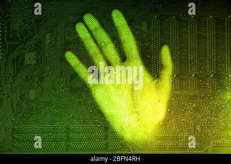 Future technology concept integrates electronics and bio-technologies Stock Photo