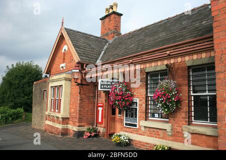 Bewdley railway station entrance, preserved station on Severn Valley Railway, Worcestershire Stock Photo