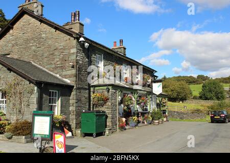 Three Shires Inn, Lake District hotel and restaurant, Little Langdale, Cumbria Stock Photo