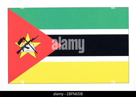 National flag of Mozambique. Stock Photo