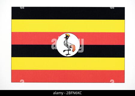 National flag of Uganda. Stock Photo