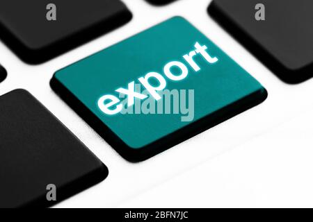 Close up of Export keyboard button Stock Photo