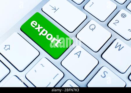 Close up of Export keyboard button Stock Photo