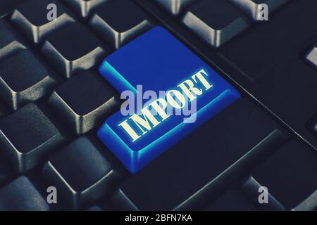 Close up of Import keyboard button Stock Photo