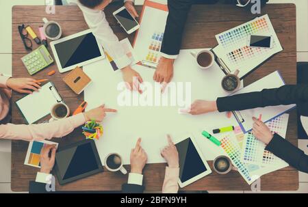 Business people working at office, closeup Stock Photo