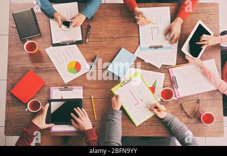 Business people working at office, closeup Stock Photo