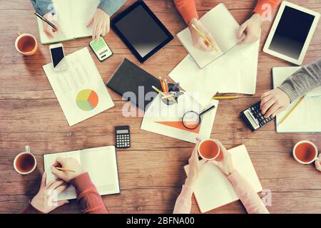 Business people working at office, closeup Stock Photo