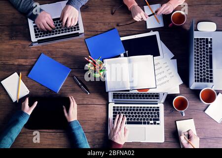 Business people working at office, closeup Stock Photo