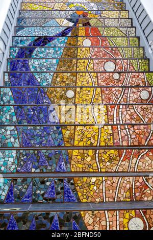 Mosaic Tiled Staircase in the Marina District Stock Photo